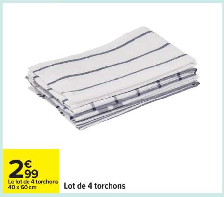 Lot de 4 torchons