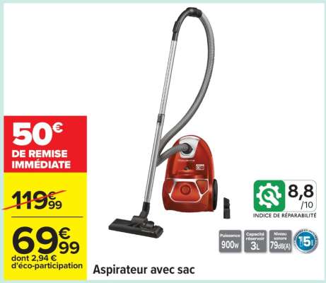 ASPIRATEUR AVEC SAC