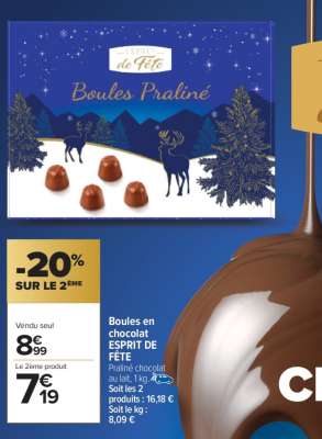 Boules en chocolat ESPRIT DE FÊTE