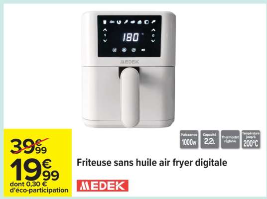 Friteuse sans huile Air Fryer digitale