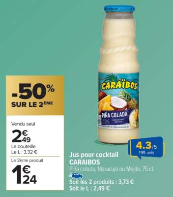 Jus pour cocktail CARAÏBOS