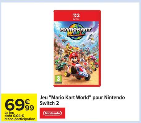 Jeu "Mario Kart World" pour Nintendo Switch 2