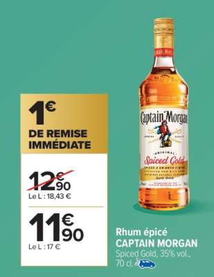 Rhum épicé CAPTAIN MORGAN