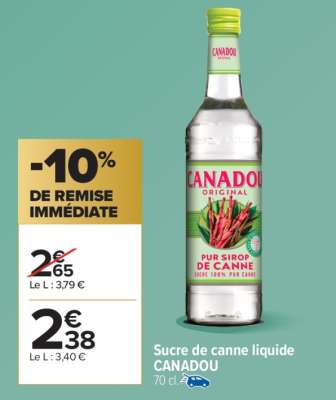 Sucre de canne liquide CANADOU