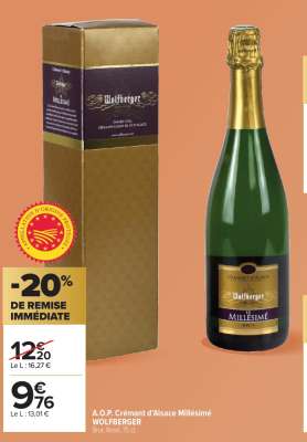 A.O.P. Crémant d'Alsace Millésimé WOLFBERGER
