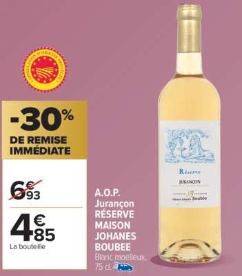 A.O.P. Jurançon RÉSERVE MAISON JOHANES BOUBEE