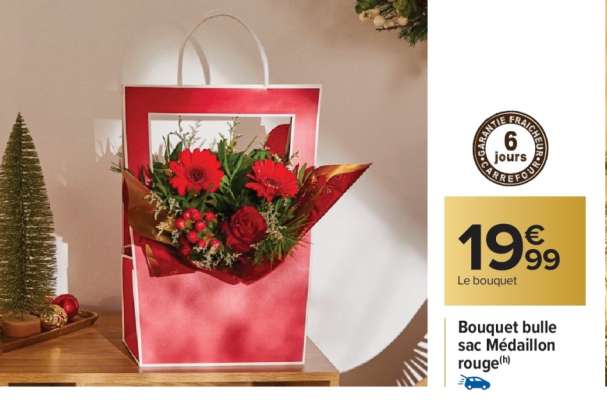 Bouquet bulle sac Médaillon rouge