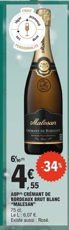 AOP Crémant de Bordeaux Brut Blanc "Malesan"