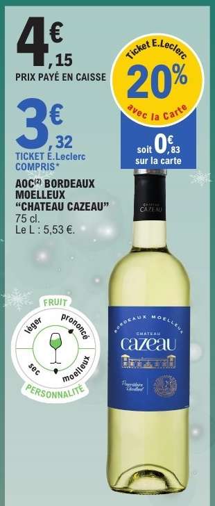 AOC Bordeaux Moelleux 'Chateau Cazeau'