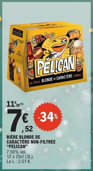 BIÈRE BLONDE DE CARACTERE NON-FILTRÉE “PELICAN”