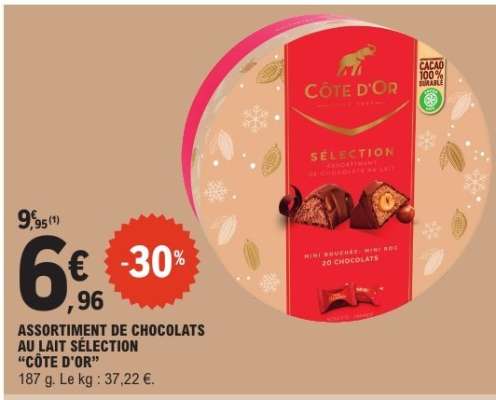 ASSORTIMENT DE CHOCOLATS AU LAIT SÉLECTION “CÔTE D'OR”