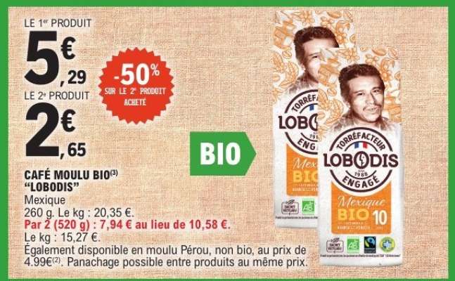 CAFÉ MOULU BIO "LOBODIS"