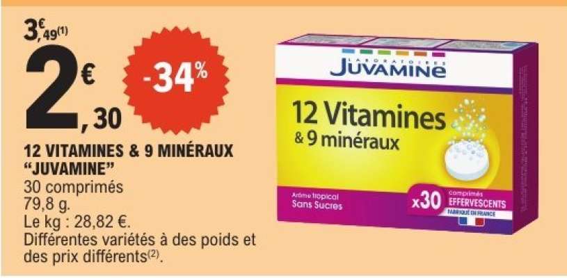 12 Vitamines & 9 Minéraux Juvamine