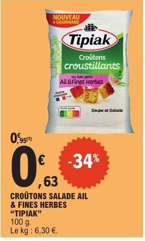 CRÔUTONS SALADE AIL & FINES HERBES “TIPIAK”