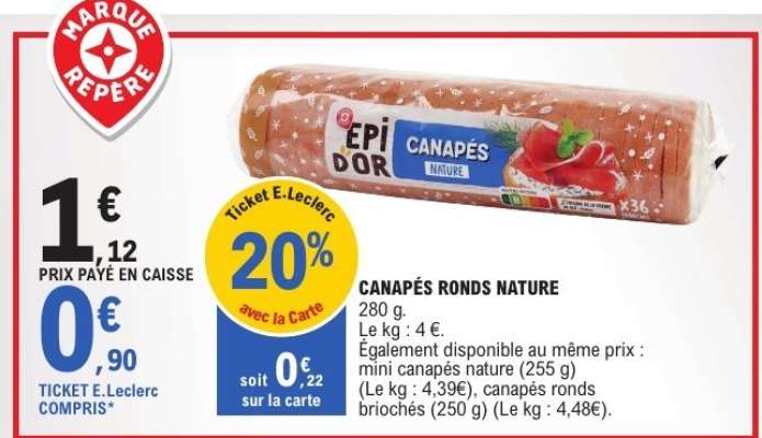 CANAPÉS RONDS NATURE