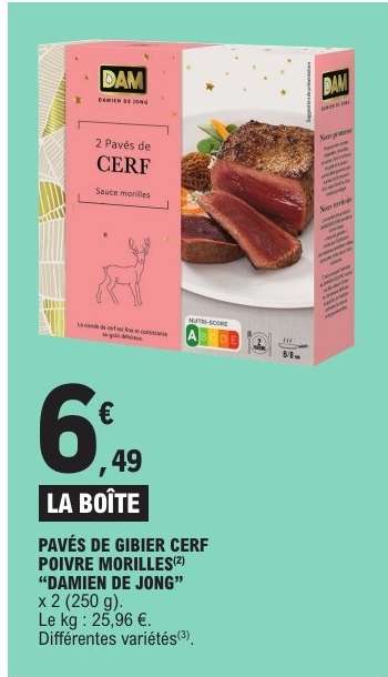 PAVÉS DE GIBIER CERF POIVRE MORILLES