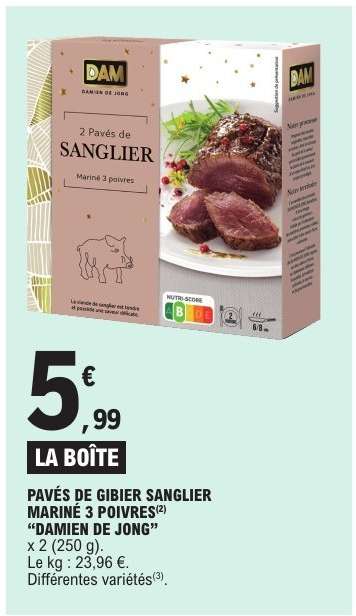 PAVÉS DE GIBIER SANGLIER MARINÉ 3 POIVRES