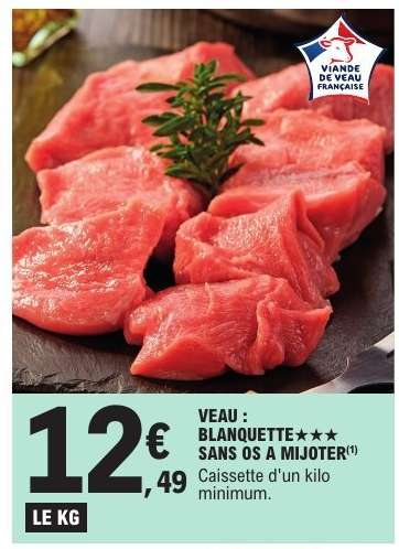 Veau : blanquette*/** sans os à mijoter