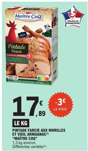 PINTADE FARCIE AUX MORILLES ET VIEIL ARMAGNAC 'MAÎTRE COQ'