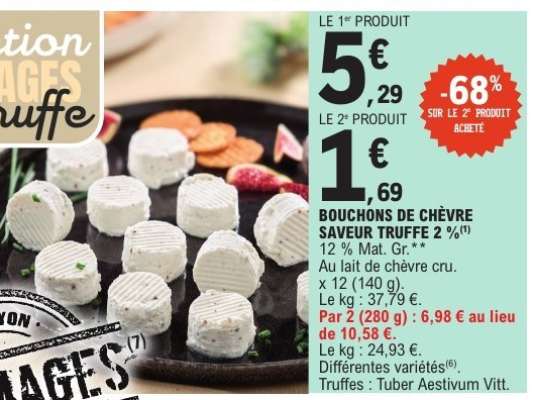 BOUCHONS DE CHÈVRE SAVEUR TRUFFE 2 %