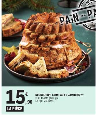 KOUGELHOPF GARNI AUX 3 JAMBONS