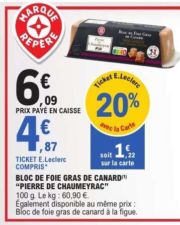 BLOC DE FOIE GRAS DE CANARD "PIERRE DE CHAUMEYRAC"