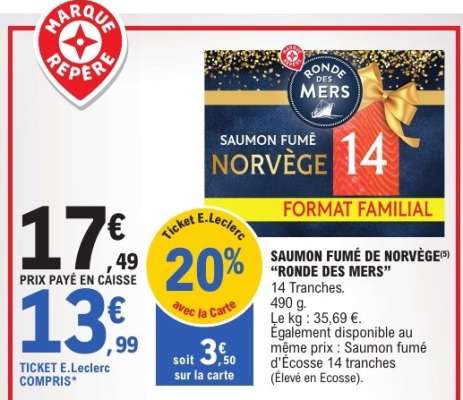 SAUMON FUMÉ DE NORVÈGE "RONDE DES MERS"