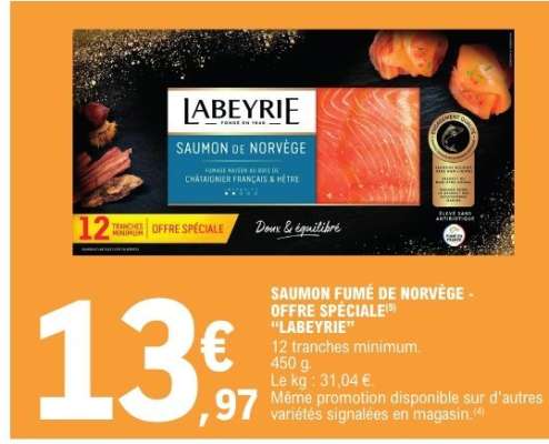 SAUMON FUMÉ DE NORVÈGE - OFFRE SPÉCIALE LABEYRIE
