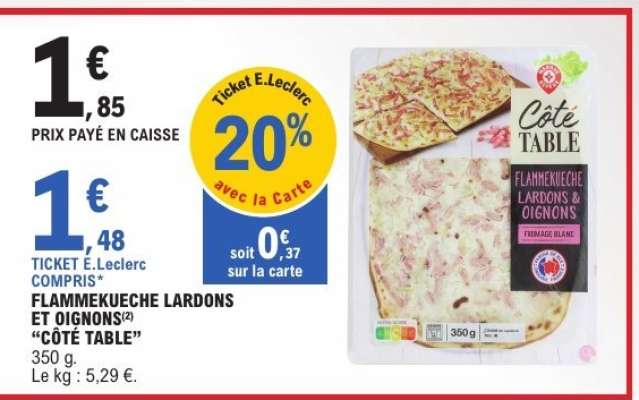 FLAMMEKUECHE LARDONS ET OIGNONS "CÔTE TABLE"