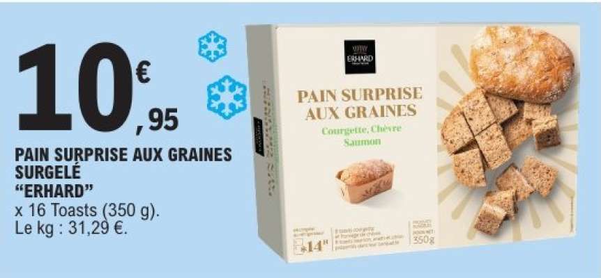 PAIN SURPRISE AUX GRAINES SURGELÉ "ERHARD"