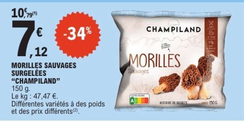 MORILLES SAUVAGES SURGELÉES "CHAMPILAND"