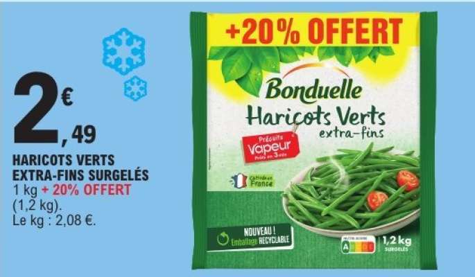 HARICOTS VERTS EXTRA-FINS SURGELÉS