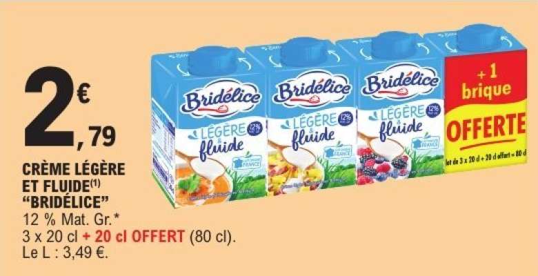 CRÈME LÉGÈRE ET FLUIDE BRIDELICE