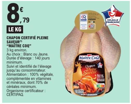 CHAPON CERTIFIÉ PLEINE SAVEUR "MAÎTRE COQ"