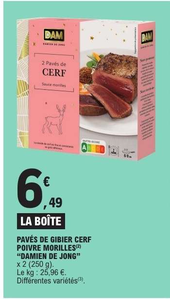 PAVÉS DE GIBIER CERF POIVRE MORILLES