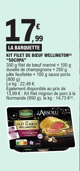 KIT FILET DE BŒUF WELLINGTON 'SOCOPA'