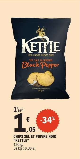 CHIPS SEL ET POIVRE NOIR “KETTLE”