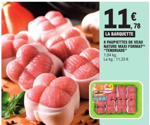 8 Paupiettes de Veau Nature Maxi Format 'Tendriade'