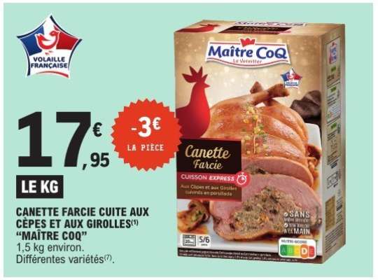 Canette Farcie Cuite aux Cèpes et aux Girolles "Maître CoQ"