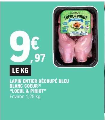 Lapin Entier Découpé Bleu Blanc Coeur