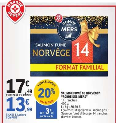SAUMON FUMÉ DE NORVÈGE "RONDE DES MERS"
