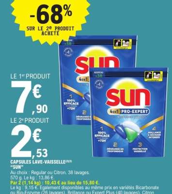 Capsules Lave-vaisselle SUN
