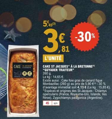 CAKE ST JACQUES* À LA BRETONNE
