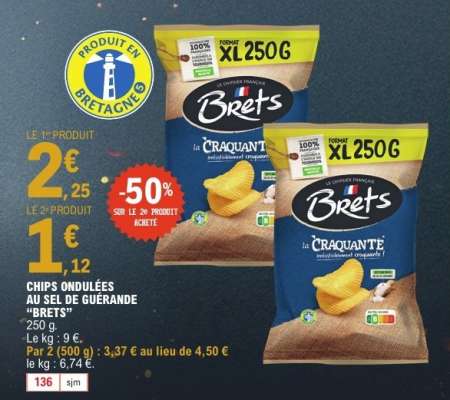 Chips ondulées au sel de Guérande 'Brets'