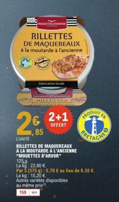 RILLETTES DE MAQUEREAUX À LA MOUTARDE À L'ANCIENNE "MOUETTES D'ARVOR"