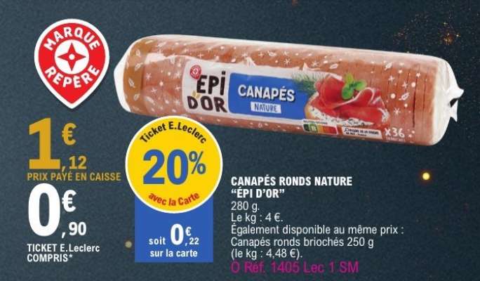 CANAPÉS RONDS NATURE 'ÉPI D'OR'