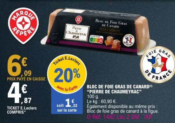 BLOC DE FOIE GRAS DE CANARD "PIERRE DE CHAUMEYRAC"