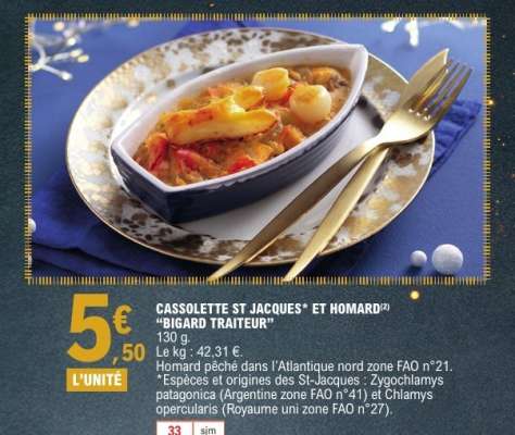 CASOLETTE ST JACQUES* ET HOMARD