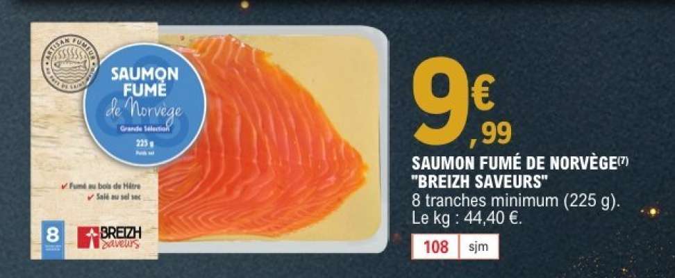 SAUMON FUMÉ DE NORVÈGE "BREIZH SAVEURS"
