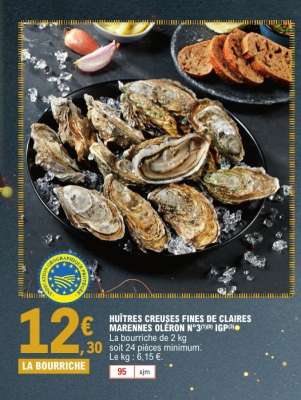 Huîtres Creuses Fines de Claires Marennes Oléron N°3
